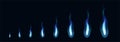 Blue fire animation sprites. Animation for a game Royalty Free Stock Photo